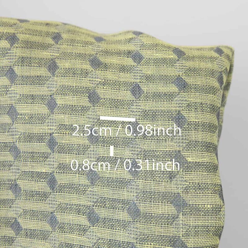 Linen fabric grey yellow geometric pattern