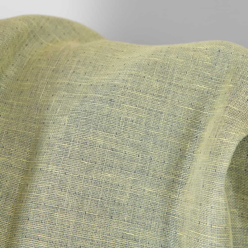 Linen fabric grey yellow double-sided