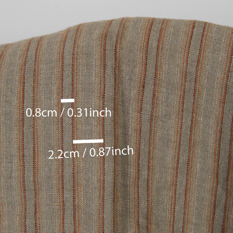 Linen fabric orange brown stripes washed 8 Linen fabric orange brown stripes washed, with measurements