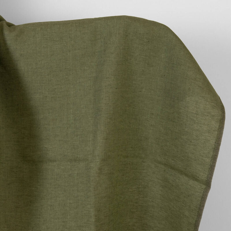 Linen fabric dark green melange