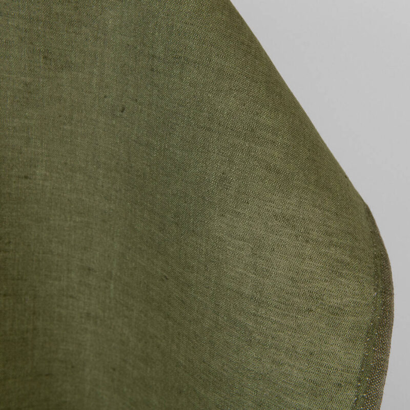 Linen fabric dark green melange