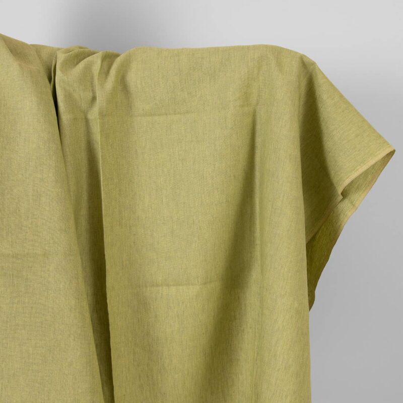 Linen fabric light green melange