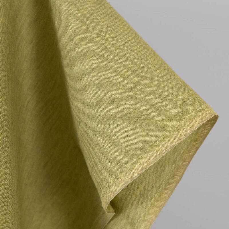 Linen fabric light green melange