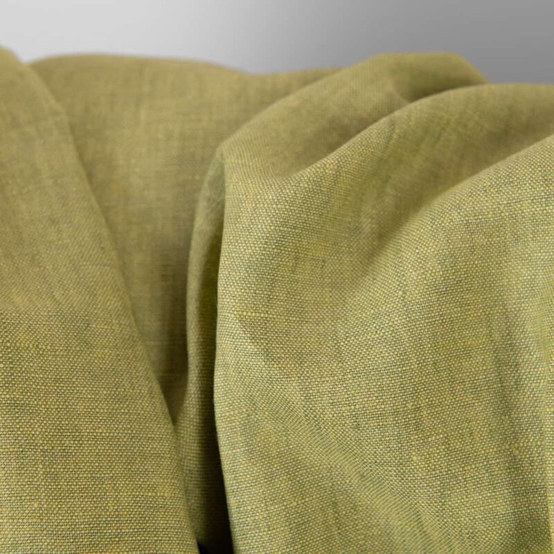 Linen fabric light green melange