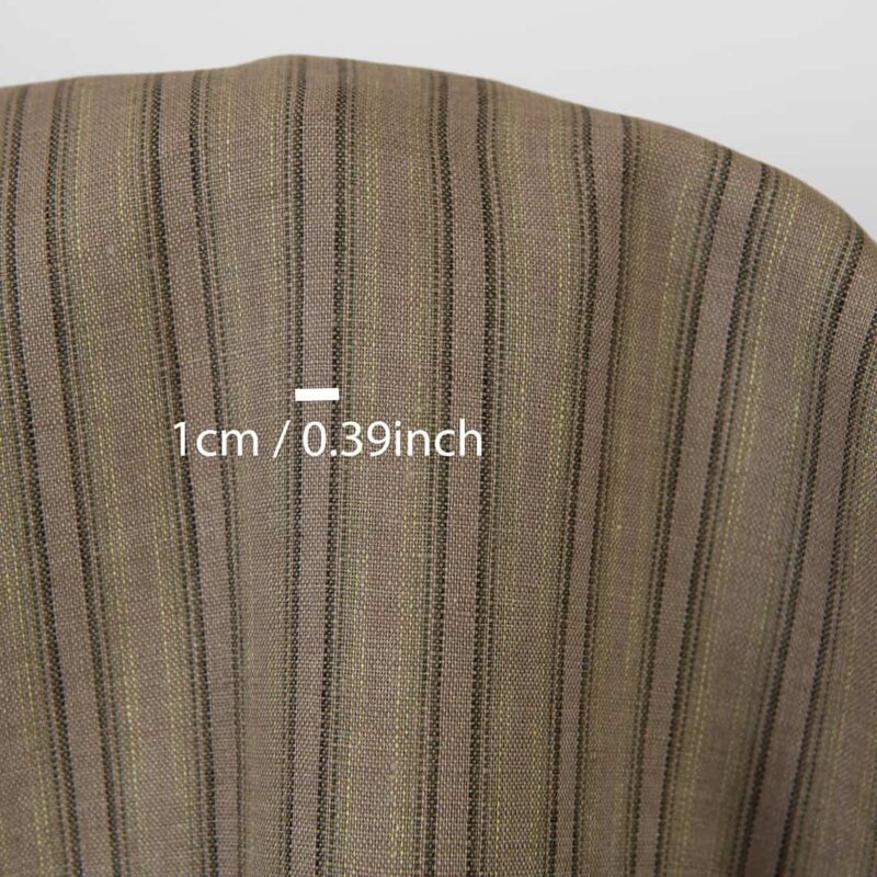 Linen fabric brown-green stripes