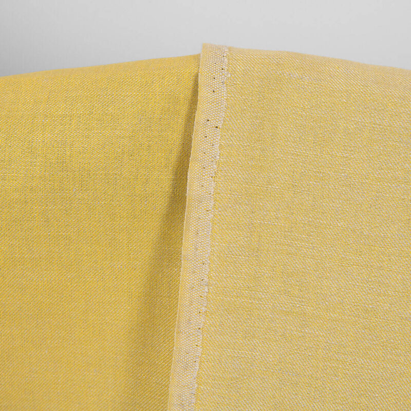 Linen cotton fabric grey yellow double-sided