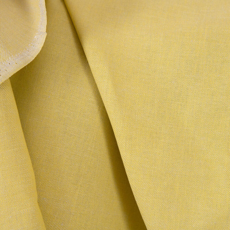 Linen cotton fabric grey yellow double-sided