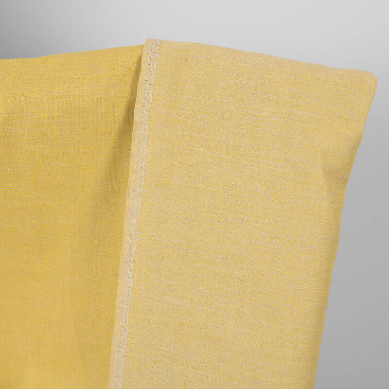 Linen cotton fabric grey yellow double-sided