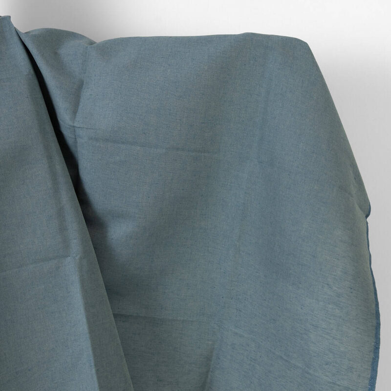 Linen cotton fabric green-blue melange