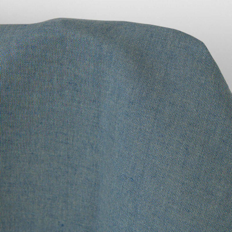 Linen cotton fabric green-blue melange