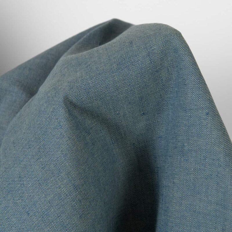 Linen cotton fabric green-blue melange