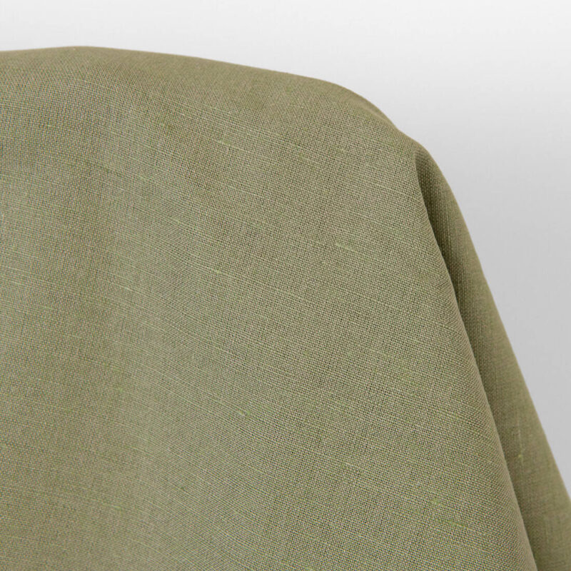 Linen cotton fabric grey-sand and green melange