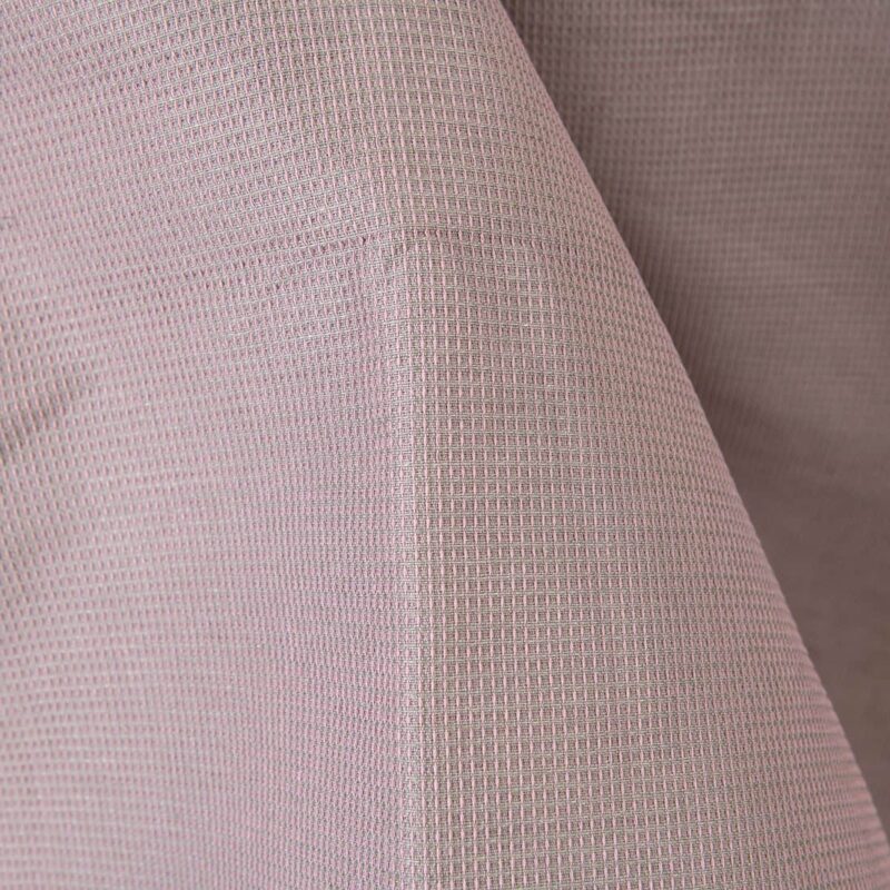 Linen cotton heavy fabric lilac and grey waffle