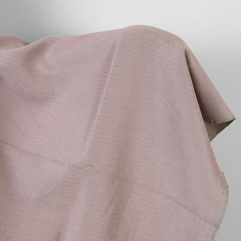 Linen cotton heavy fabric lilac and grey zigzag