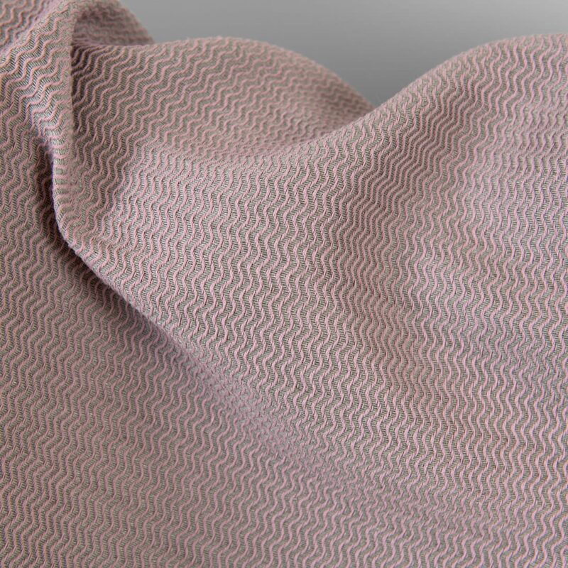 Linen cotton heavy fabric lilac and grey zigzag