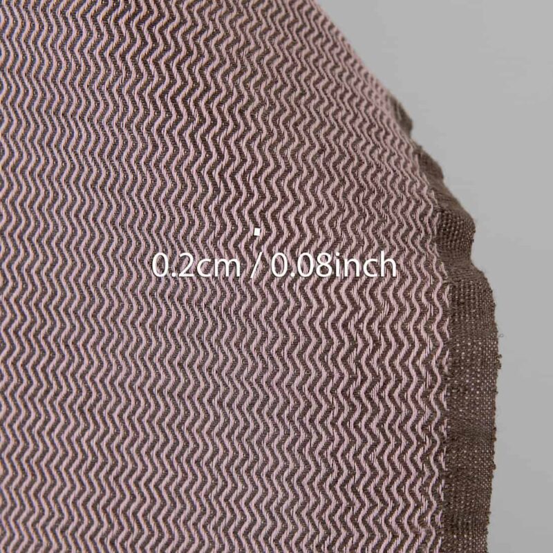 Linen cotton heavy fabric lilac and brown zigzag