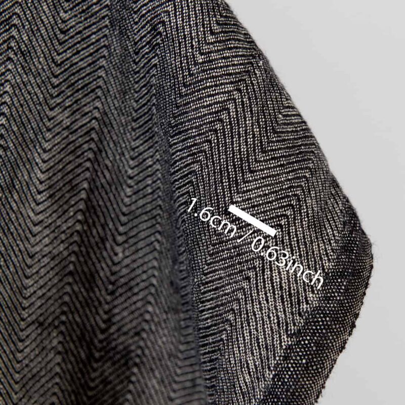 Linen fabric natural and black herringbone washed 6 Washed linen fabric natural and black herringbone, with measurements