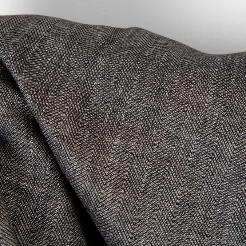 Linen fabric natural and black herringbone 7 Linen fabric natural and black herringbone