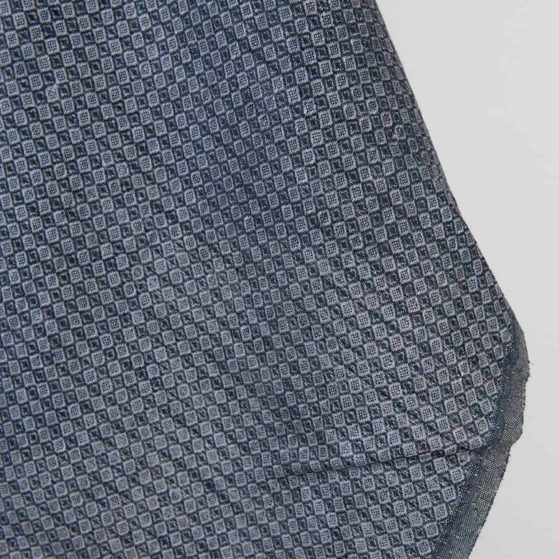 Linen fabric dark blue and grey diamonds