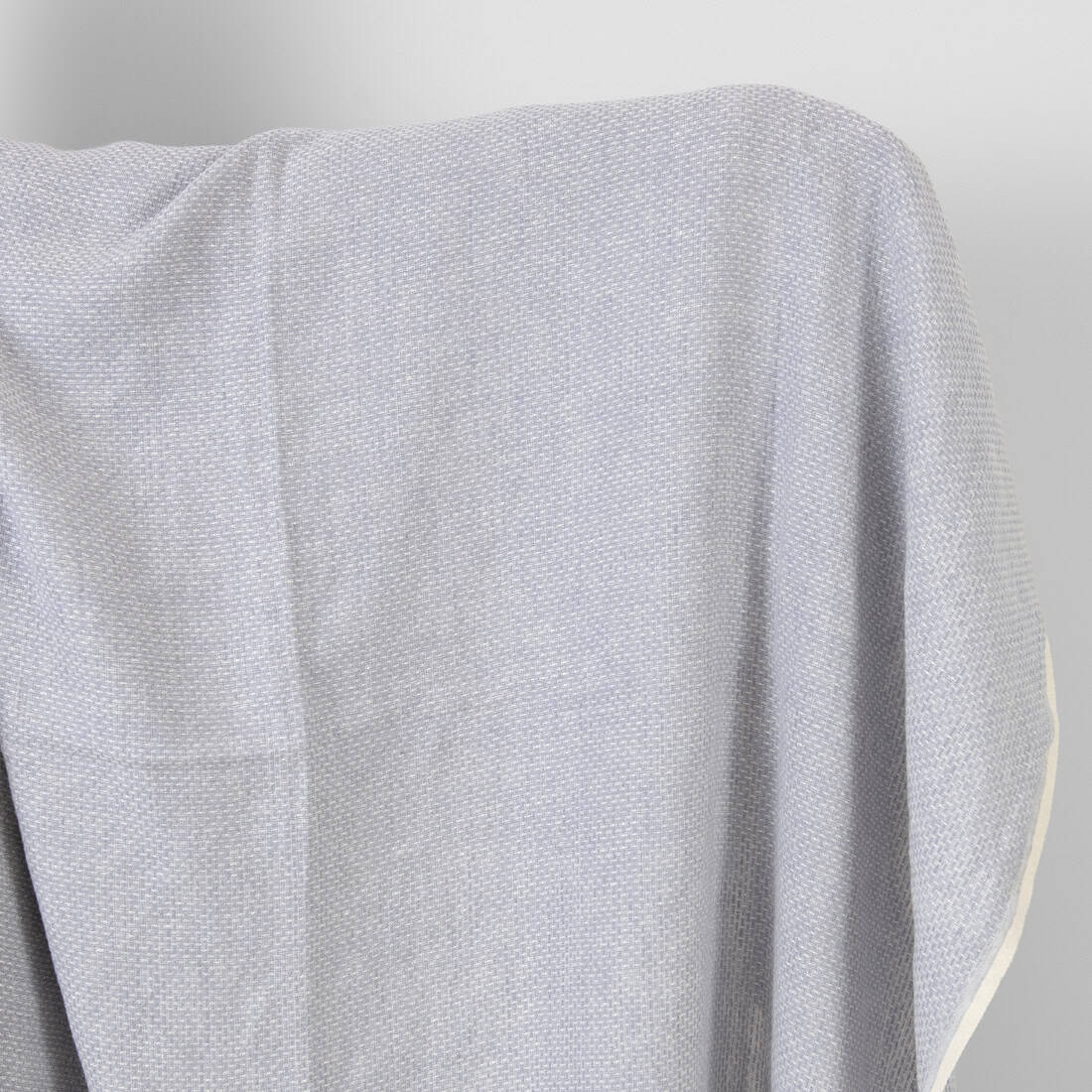Washed linen wool fabric violet and white small pattern