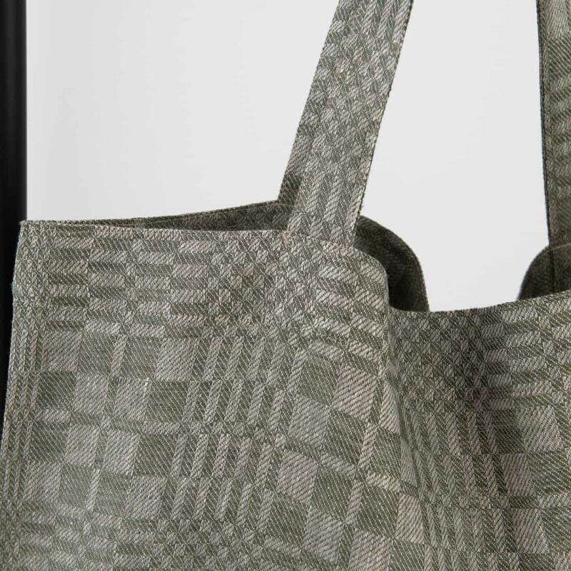 LEGGO Tote bag green 7 LEGGO tote bag green, traditional check pattern