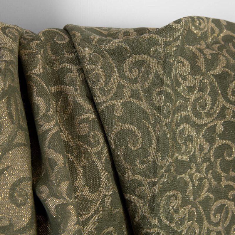 Linen cotton fabric green and natural jacquard gold lurex 7 Linen cotton fabric green and natural jacquard gold lurex