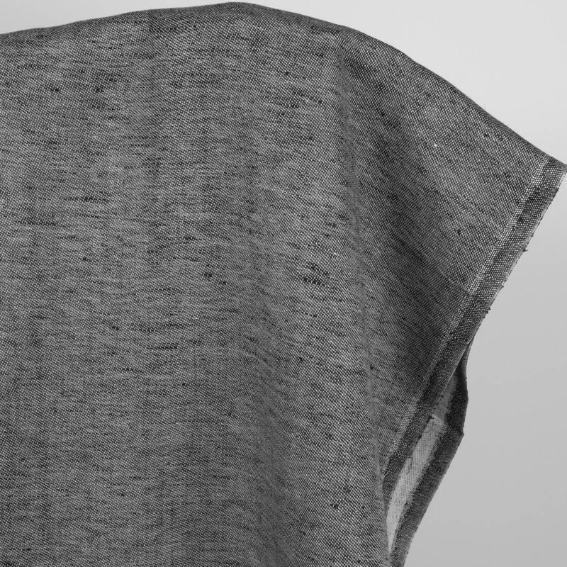 Linen cotton fabric black and white satin double-sided