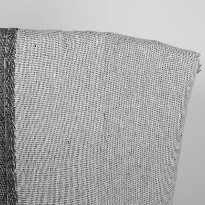 Linen cotton fabric black and white satin double-sided