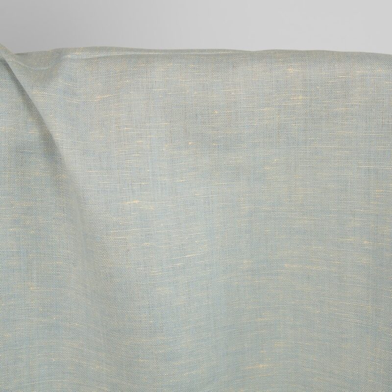 Linen cotton fabric light blue and cream melange