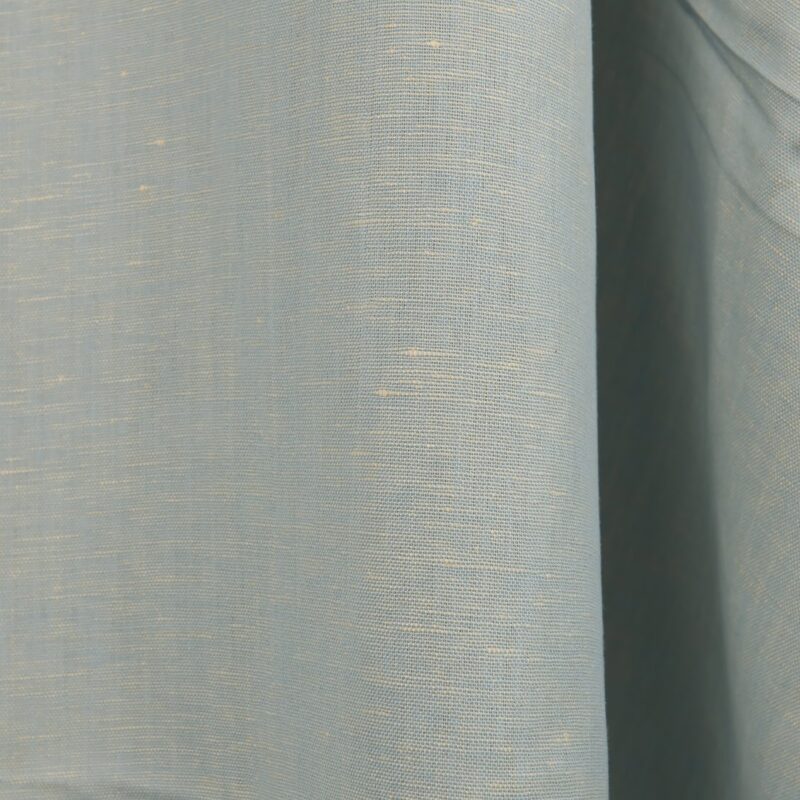 Linen cotton fabric light blue and cream melange