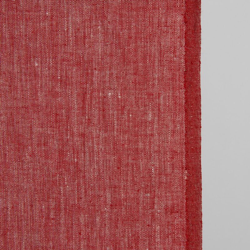 Narrow linen fabric red and natural melange 4 Narrow linen fabric red and natural melange