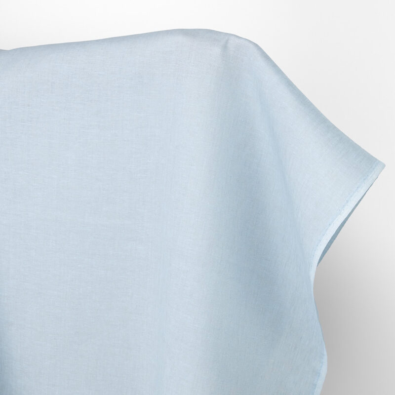 Linen fabric plain pale grey blue