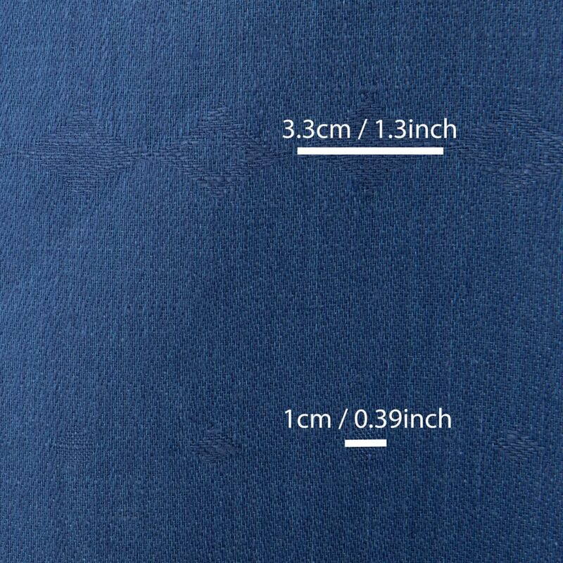 Linen fabric greyish blue subtle diamonds