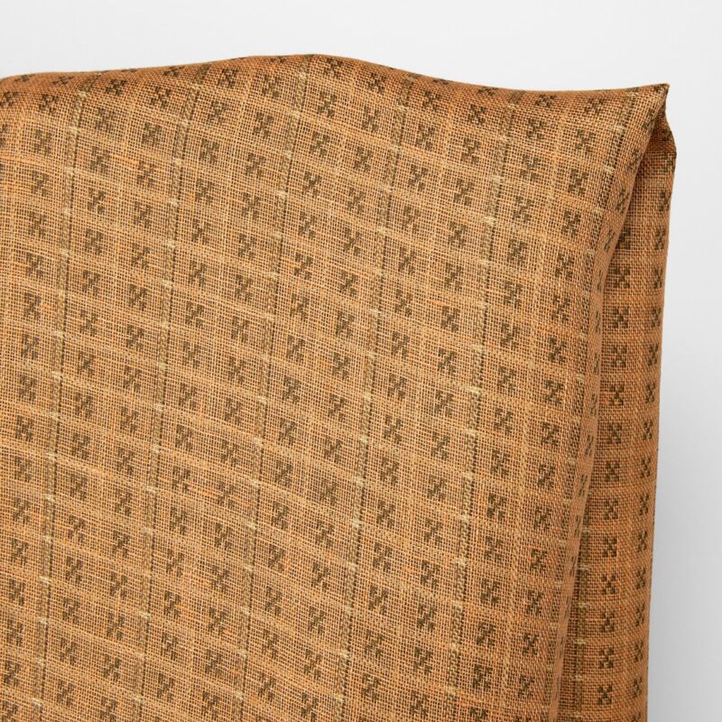 Linen fabric double sided brown and clay checks