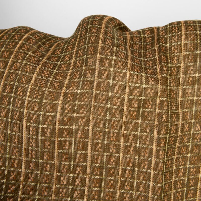 Linen fabric double sided brown and clay checks