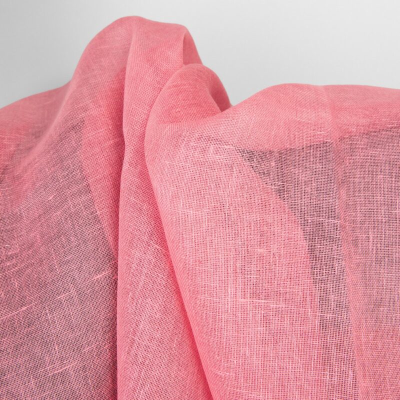 Linen fabric sheer bright pink