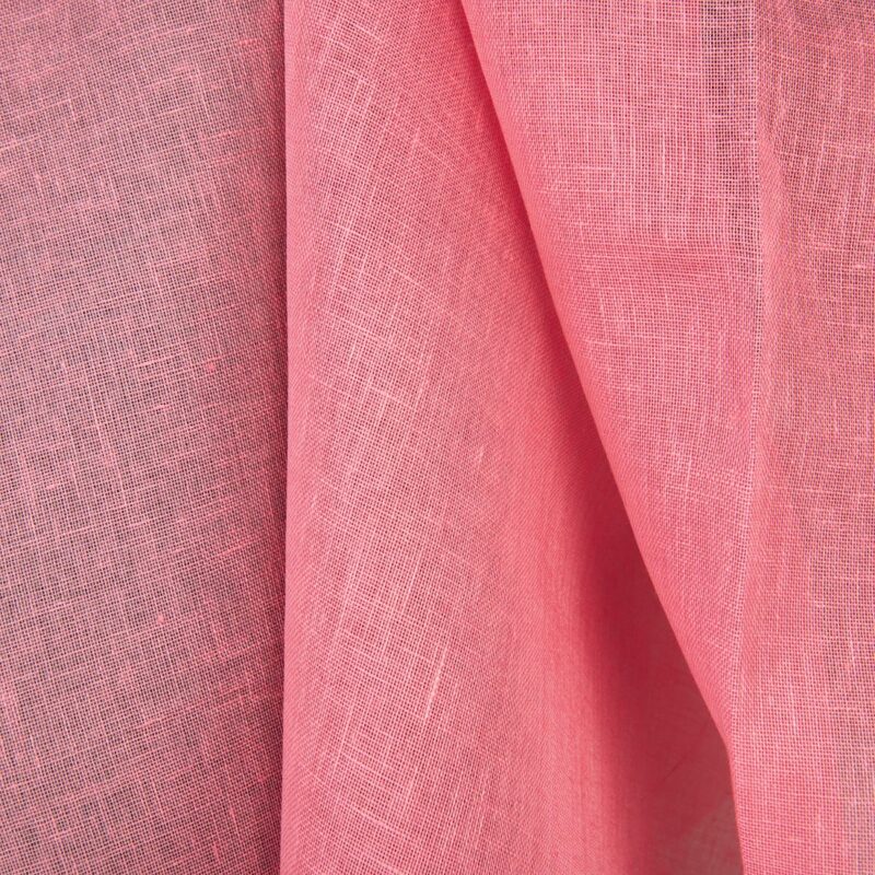Linen fabric sheer bright pink