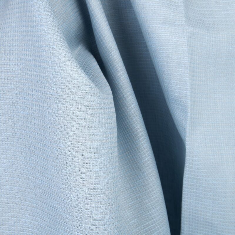Linen fabric pale grey blue waffle