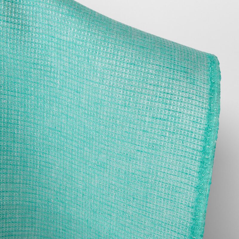 Linen fabric bright turquoise green waffle