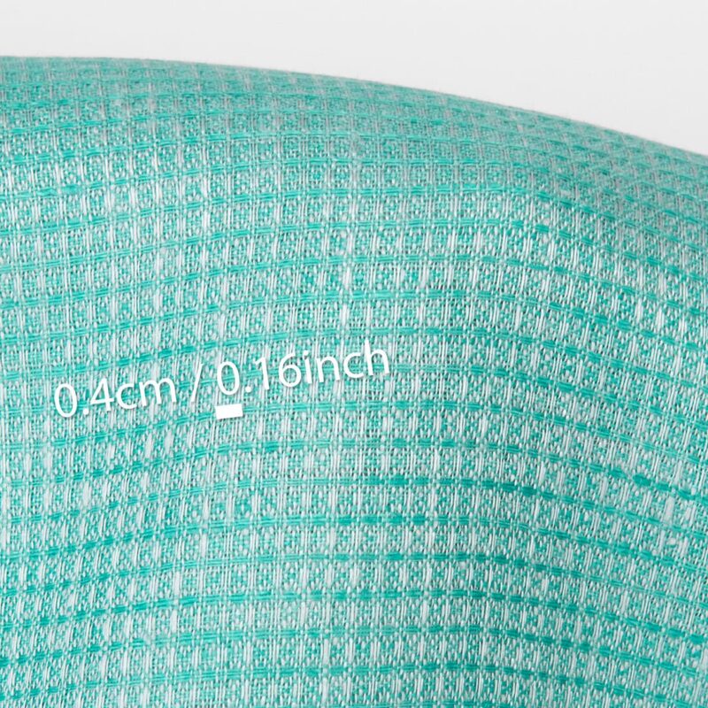 Linen fabric bright turquoise green waffle