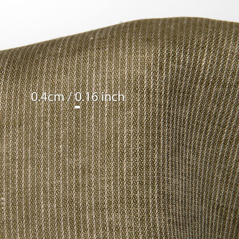 Linen fabric moss brown striped