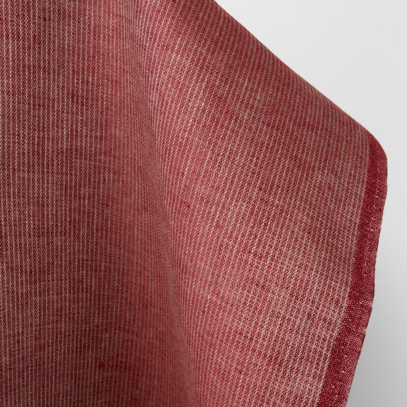 Linen fabric wine red striped