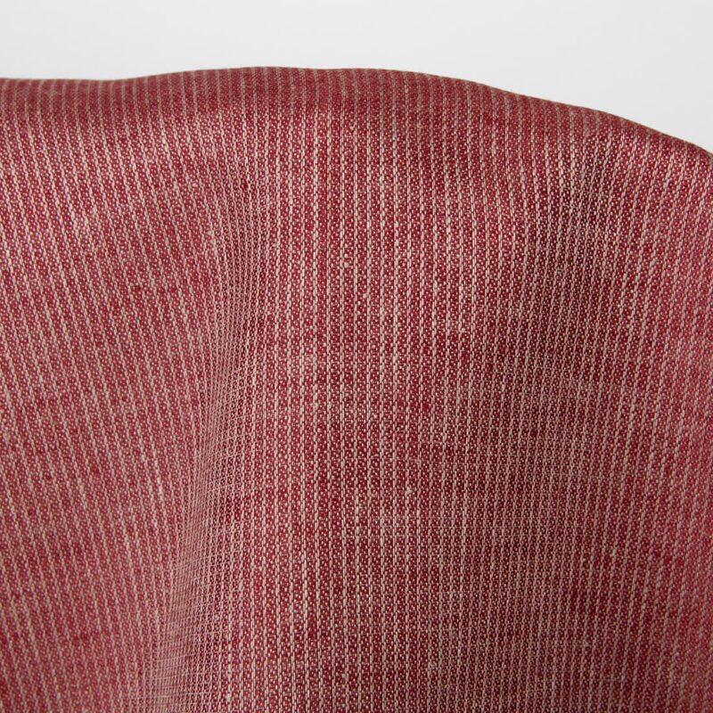 Linen fabric wine red striped