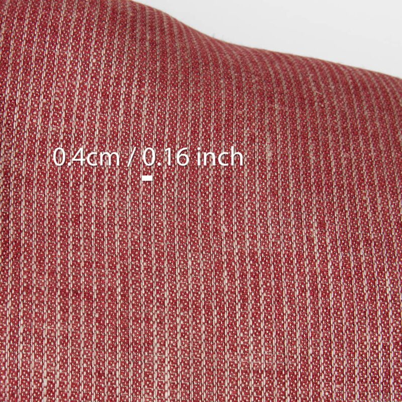 Linen fabric wine red striped