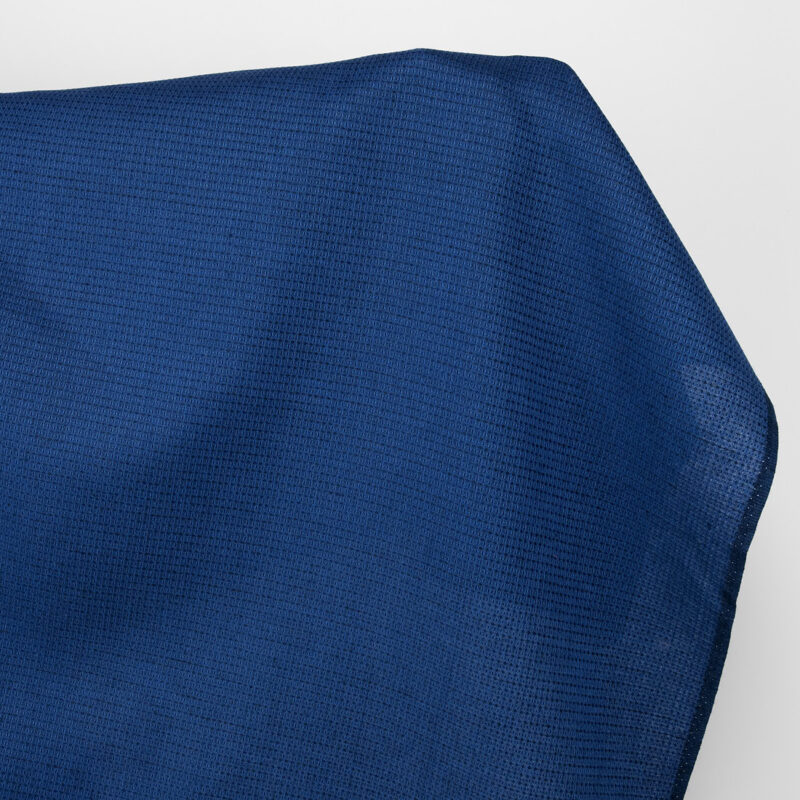Linen cotton wool fabric dark blue and black waffle