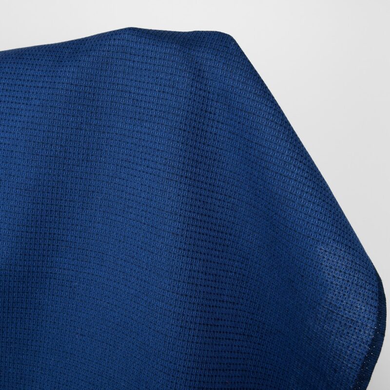 Linen cotton wool fabric dark blue and black waffle