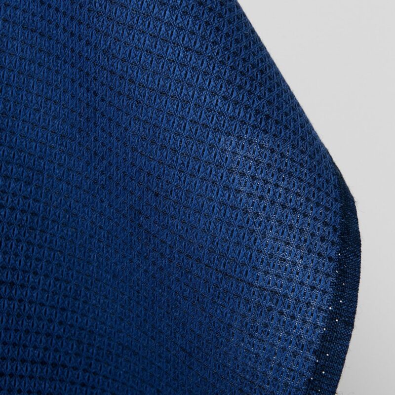 Linen cotton wool fabric dark blue and black waffle