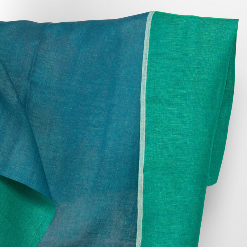 Linen fabric double sided blue and cool green