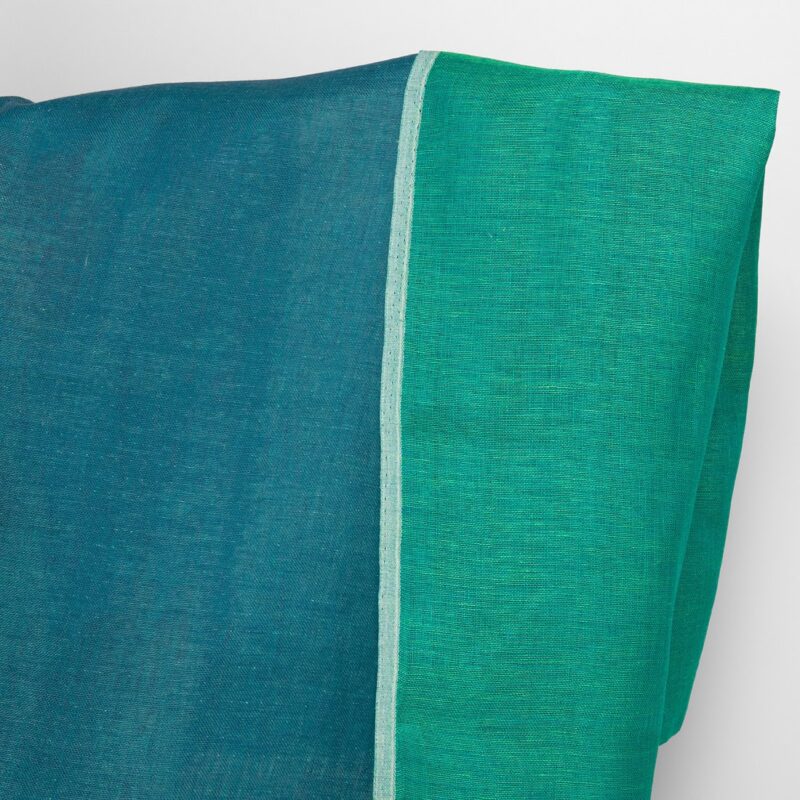Linen fabric double sided blue and cool green