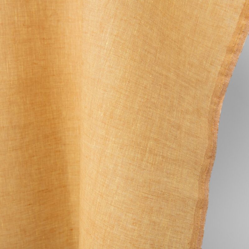 Linen fabric light yellow and clay melange